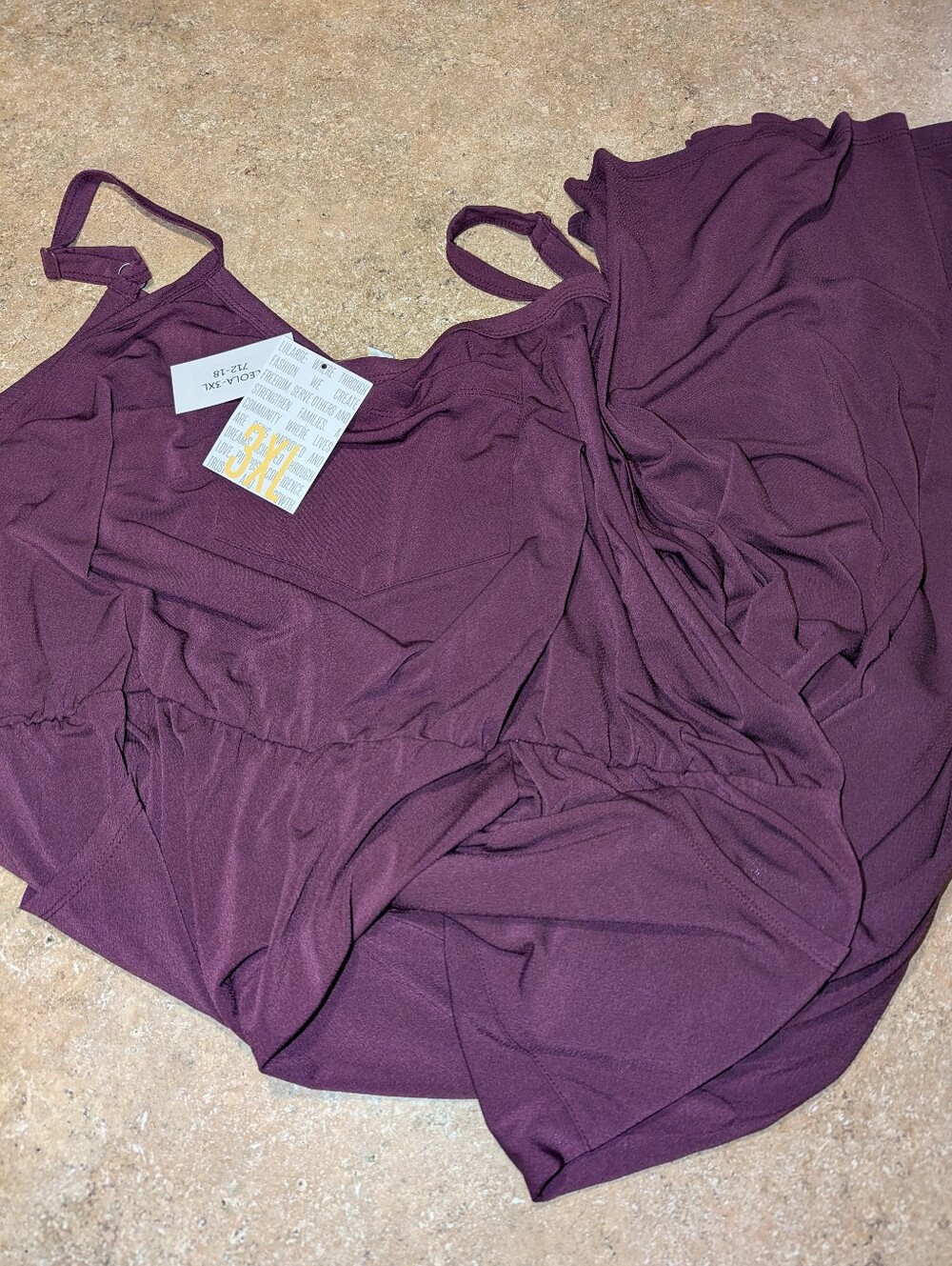 NWT 3X LuLaRoe Deep Burgundy Wide-Leg Cami Jumpsuit